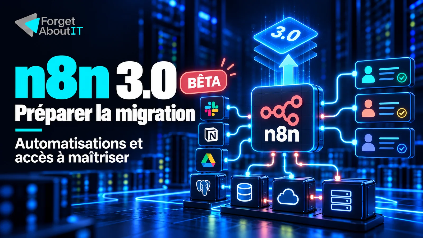 n8n 3.0 en bêta : un orchestrateur relie des services et des bases de données, avec des accès distincts et une migration à préparer.
