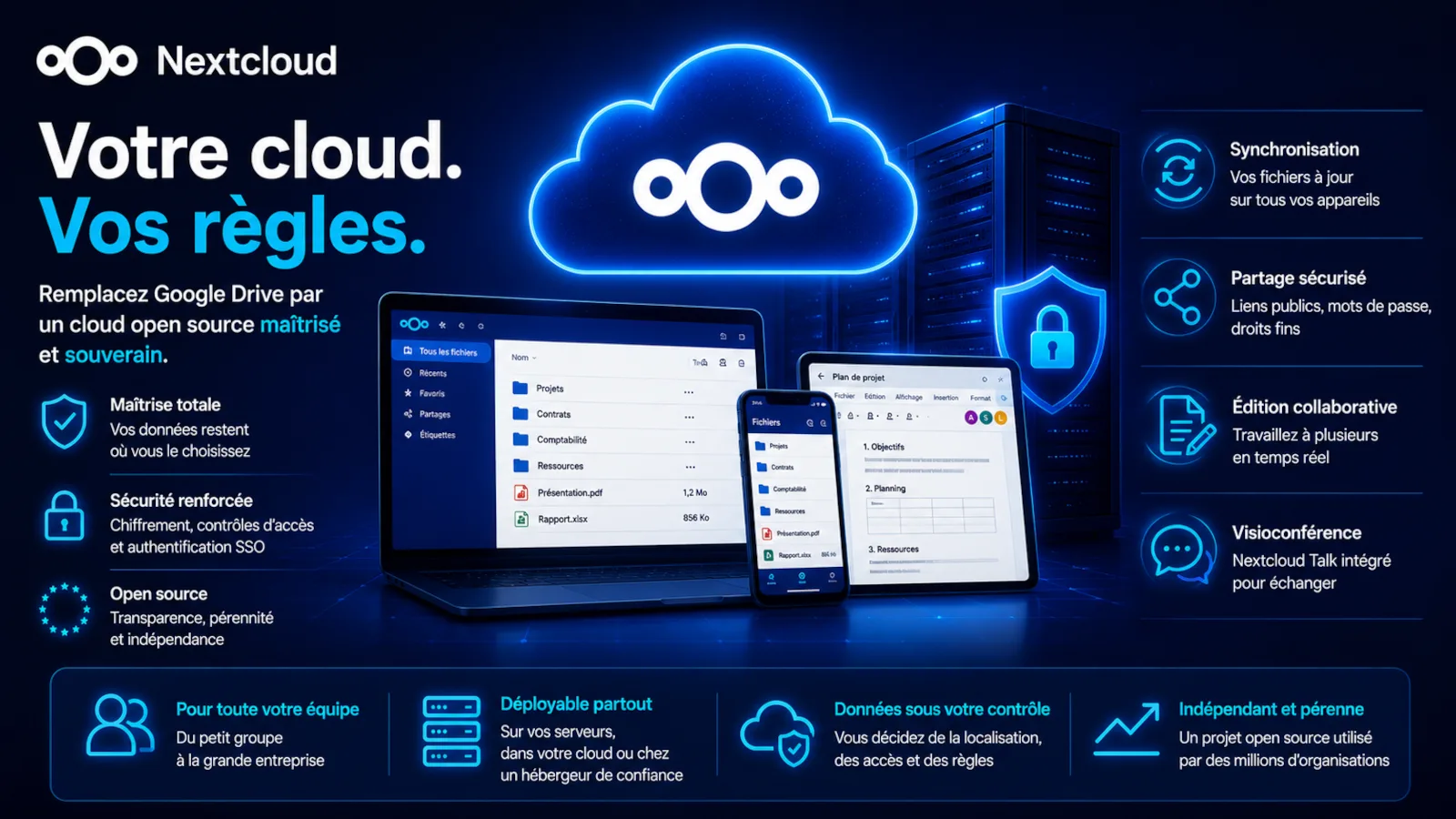 Illustration Nextcloud pour un cloud privé open source et maîtrisé