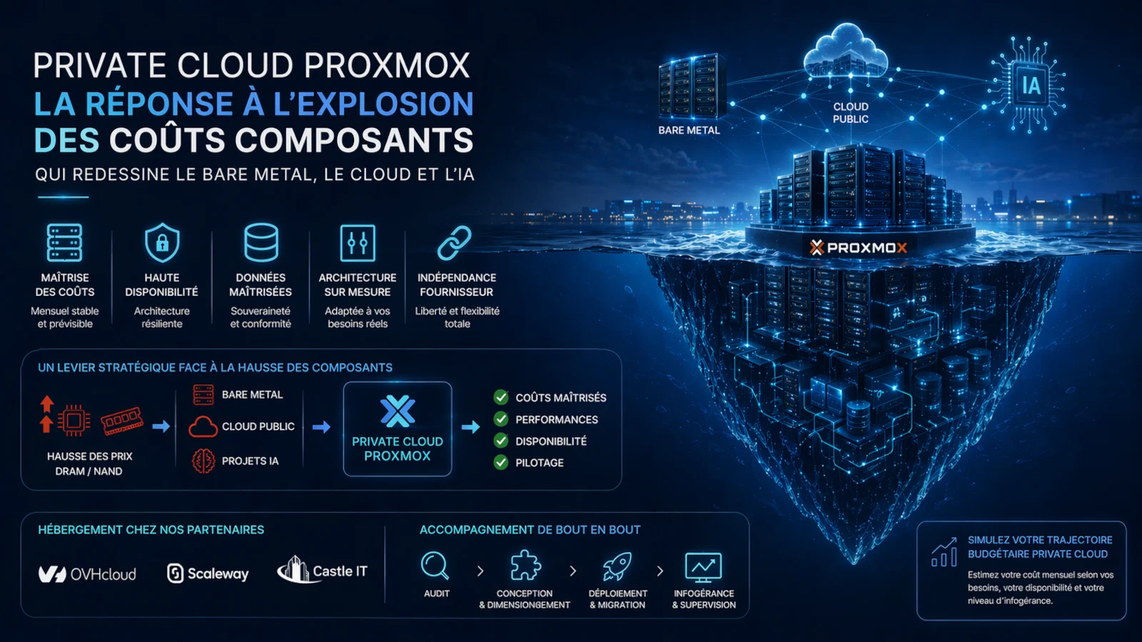 Illustration Private Cloud Proxmox face à la hausse des coûts composants